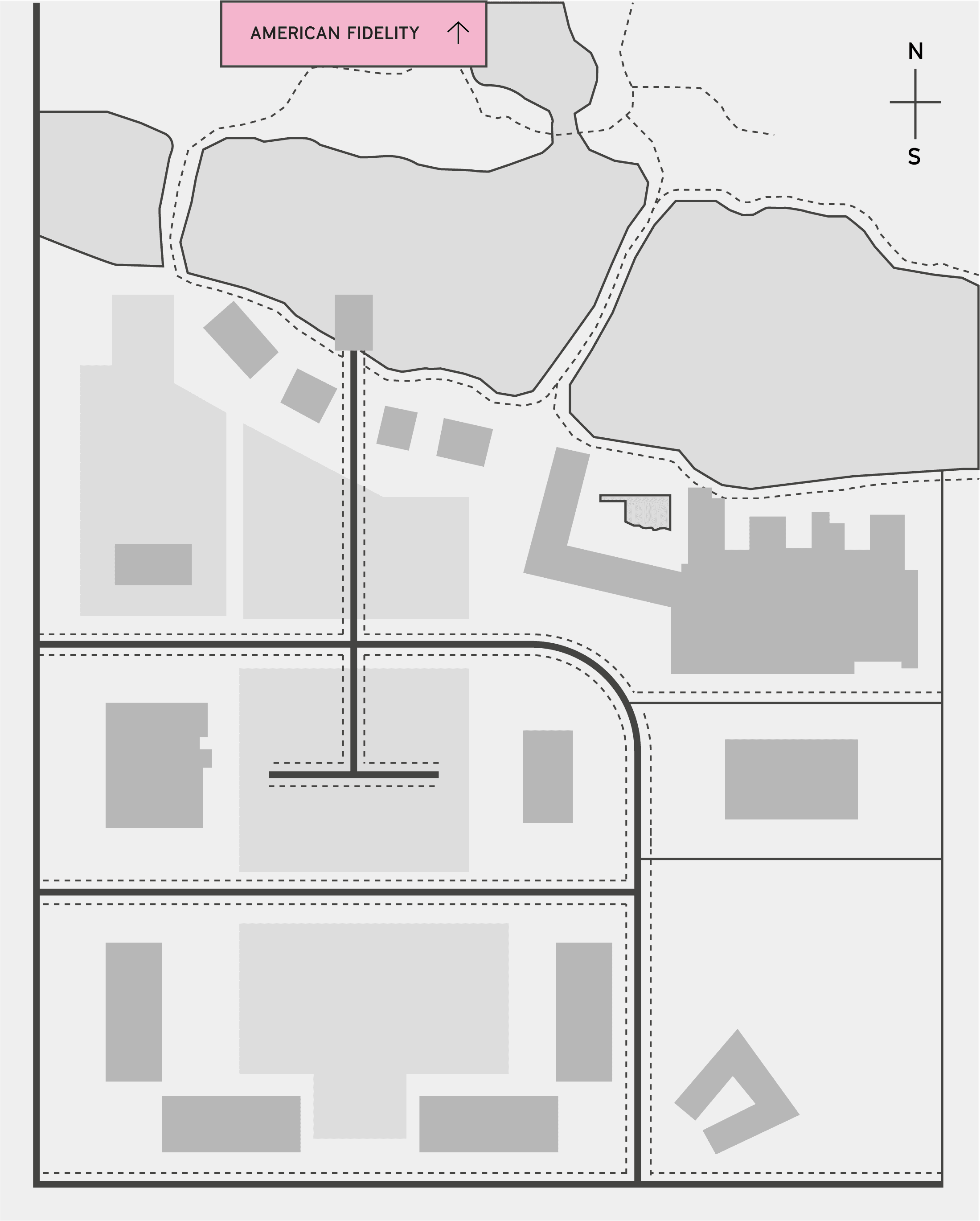 The half site map highlighting American Fidelity